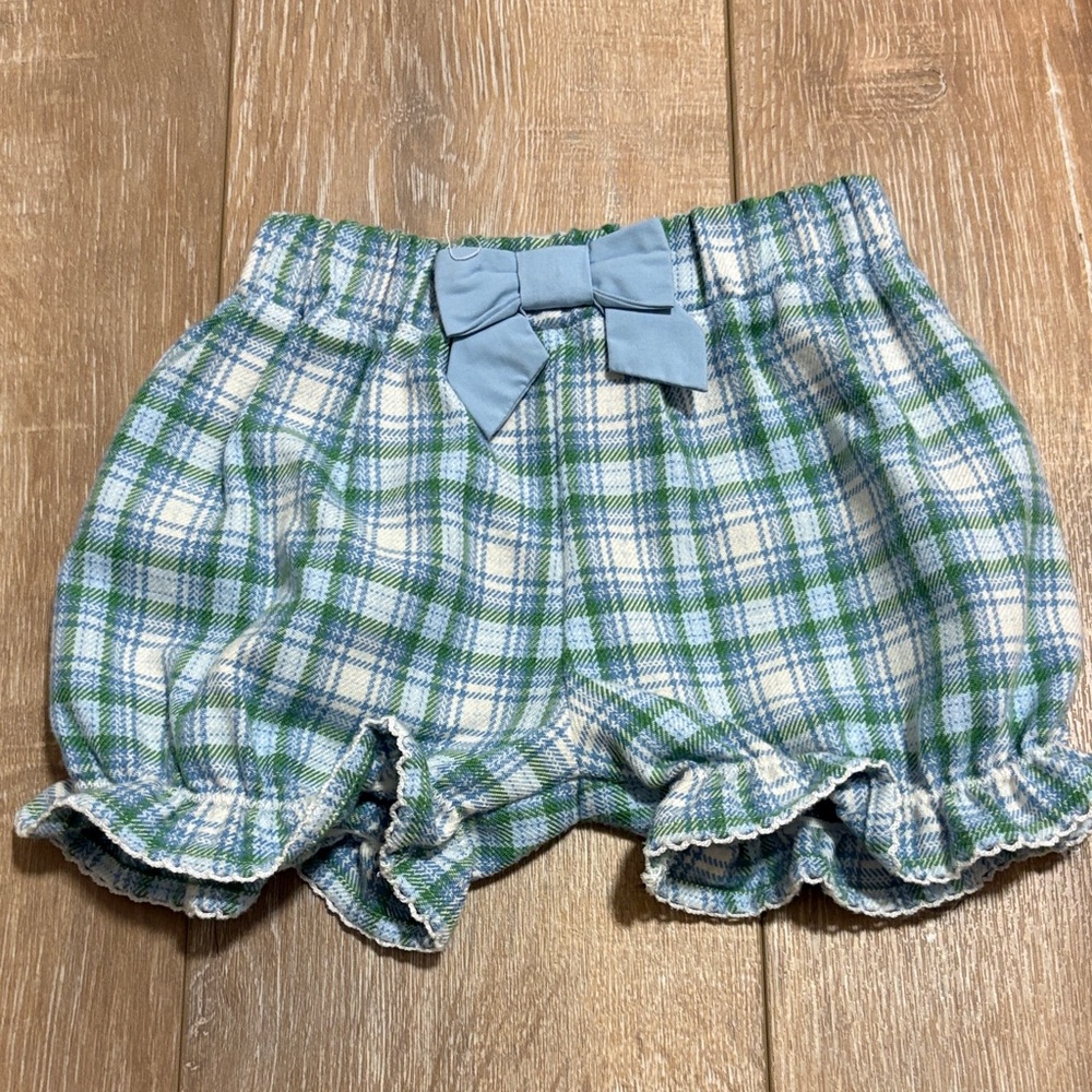 The Beaufort Bonnet Company Natalie knickers flannel Plaid Green and Blue